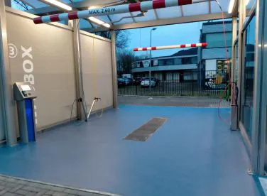 Vloer autowasbox, vloeistofdicht, anti slip vloer